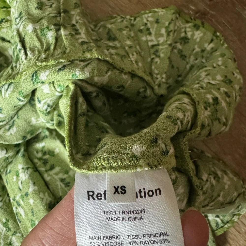 Reformation Samantha Green‎ Green Mini Dress Size XS - Picture 4 of 4